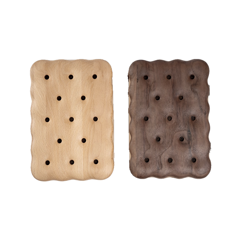 Biscuit-Shaped Wooden Jewelry Storage Box