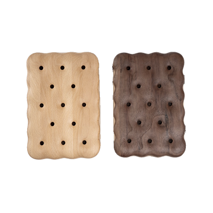 Biscuit-Shaped Wooden Jewelry Storage Box
